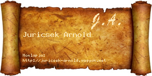 Juricsek Arnold névjegykártya